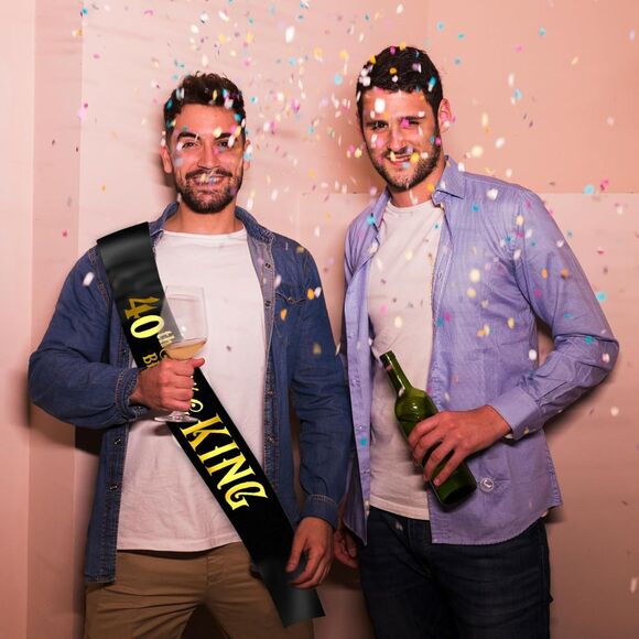 Black and Gold 40th Birthday King Sash - Picture 8 of 9